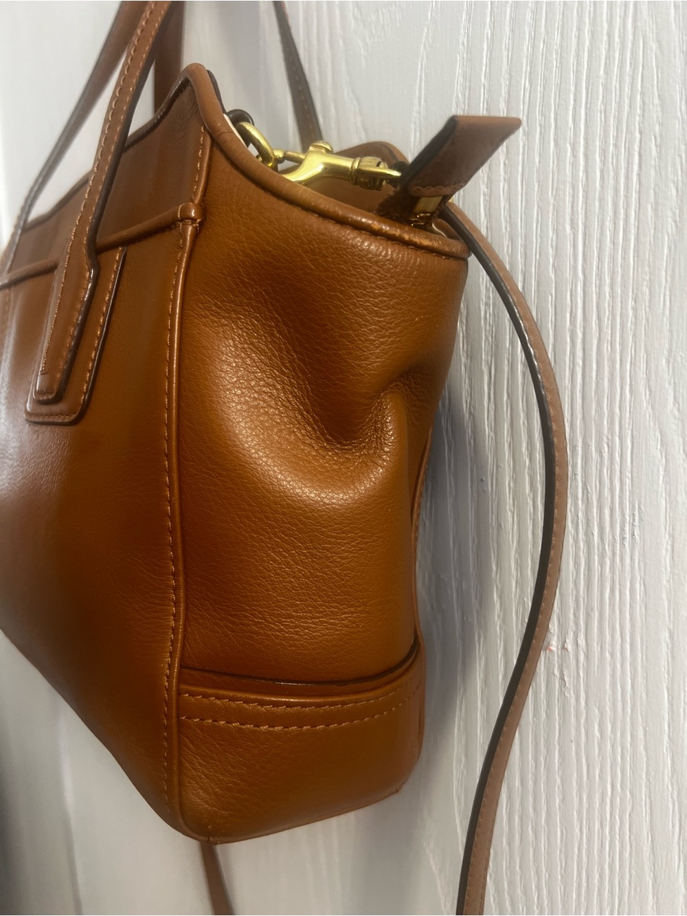Cognac Coach Taylor Leather Bette Mini Tote Crossbody - Picture 11 of 14
